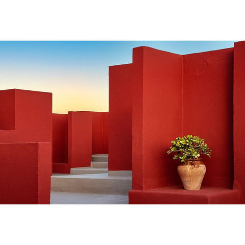 Muralla Roja #51 Gold Ornate Wood Framed Art Print with Double Matting by Wride, Linda