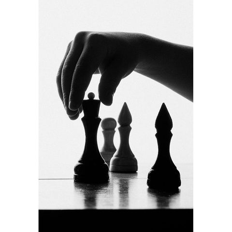 Your move White Modern Wood Framed Art Print by Marnovin