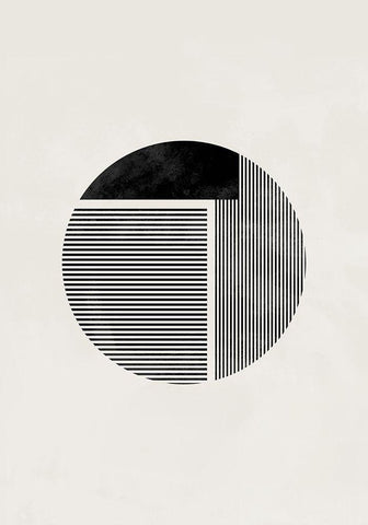 Minimalist round White Modern Wood Framed Art Print with Double Matting by 1x Studio II