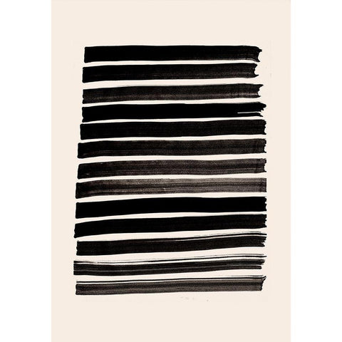 Stripes_Beige Black Modern Wood Framed Art Print with Double Matting by 1x Studio II