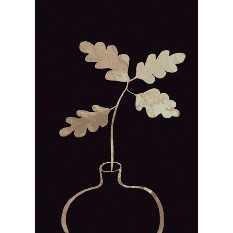 Leaves in vase_gold Gold Ornate Wood Framed Art Print with Double Matting by 1x Studio II