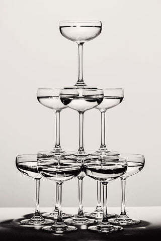 Champagne tower_6 White Modern Wood Framed Art Print with Double Matting by 1x Studio III