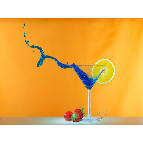 excited, bubbly, refreshing Black Modern Wood Framed Art Print by Groth, Martin