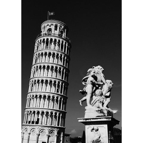 The Leaning Tower of Pisa White Modern Wood Framed Art Print by Liu, Sonya