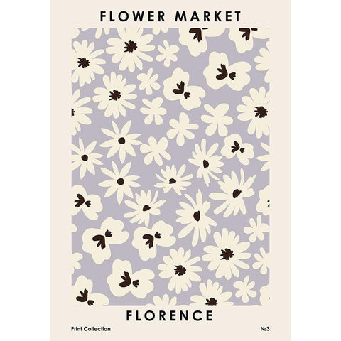 Flower Market Florence Black Modern Wood Framed Art Print with Double Matting by NKTN