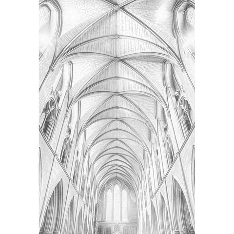 St. Patricks Cathedral, Dublin White Modern Wood Framed Art Print by E. Karcz, Gary