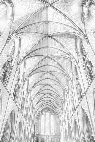 St. Patricks Cathedral, Dublin White Modern Wood Framed Art Print with Double Matting by E. Karcz, Gary