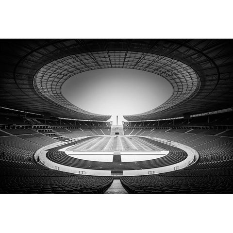 Olympiastadion Gold Ornate Wood Framed Art Print with Double Matting by De Groen, Maurits