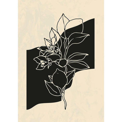 Abstract Flower 4 Black Modern Wood Framed Art Print by NKTN