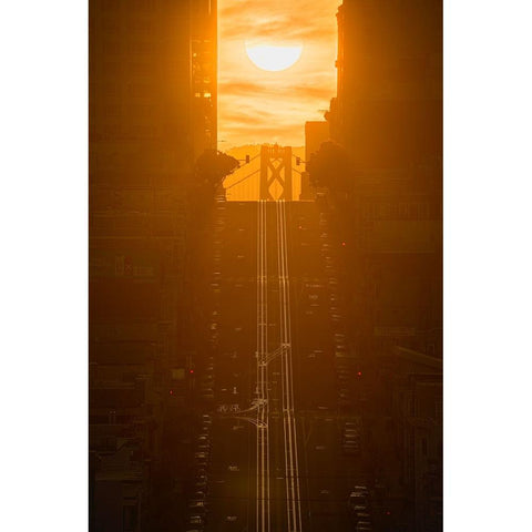 California Henge Gold Ornate Wood Framed Art Print with Double Matting by Chengming