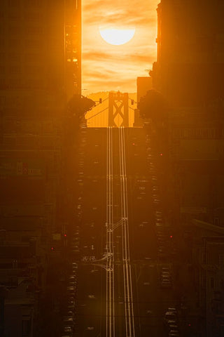 California Henge White Modern Wood Framed Art Print with Double Matting by Chengming