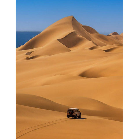 Desert Expedition Black Modern Wood Framed Art Print with Double Matting by Zheng, Michael