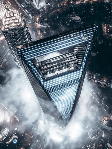 The Triangle Black Ornate Wood Framed Art Print with Double Matting by Tien, Aron