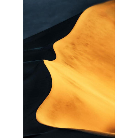 The Sand Dune under Morning Sunshine Black Modern Wood Framed Art Print by Qiu, Jenny