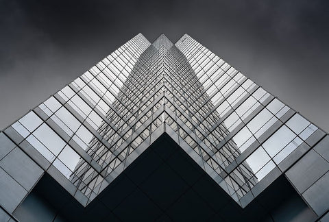 W White Modern Wood Framed Art Print with Double Matting by Chiodo, David