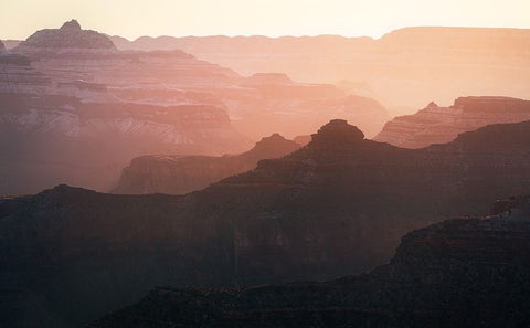 Grand Canyon White Modern Wood Framed Art Print with Double Matting by Xu, Xiaoyuan