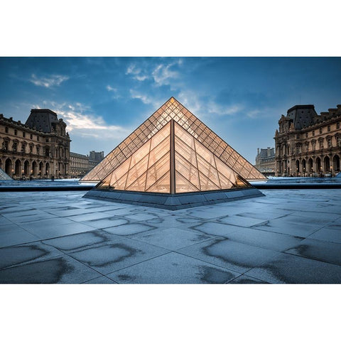 Triangle Of Light White Modern Wood Framed Art Print by Ehrlich, Amir