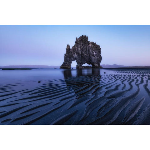 Rhino Rock Black Modern Wood Framed Art Print by Ding, Sunny