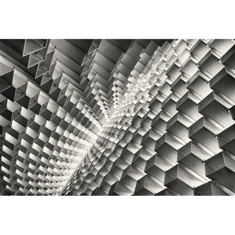 Abstract Blocks White Modern Wood Framed Art Print by Huang, Richard