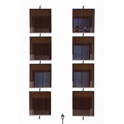 Between Bars. Black Modern Wood Framed Art Print by Arjona, Elena