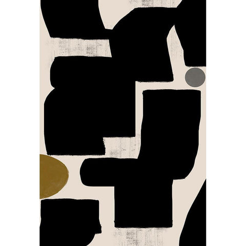 Abstract Art No1. Gold Ornate Wood Framed Art Print with Double Matting by The Miuus Studio