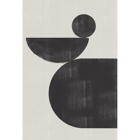 Shape Study No3. Black Modern Wood Framed Art Print with Double Matting by The Miuus Studio