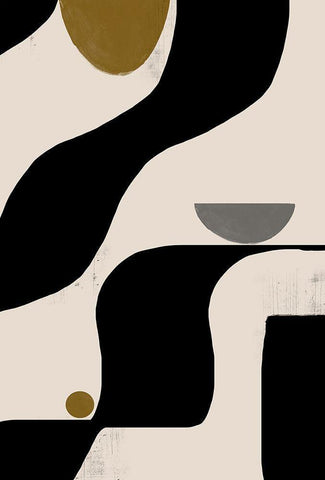 Abstract Art No2. Black Ornate Wood Framed Art Print with Double Matting by The Miuus Studio