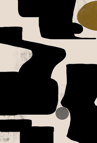 Abstract Art No3 Black Ornate Wood Framed Art Print with Double Matting by The Miuus Studio