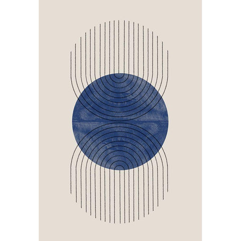 Perfect Point Blue White Modern Wood Framed Art Print by The Miuus Studio
