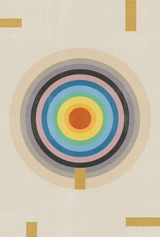 Point of Balance White Modern Wood Framed Art Print with Double Matting by The Miuus Studio