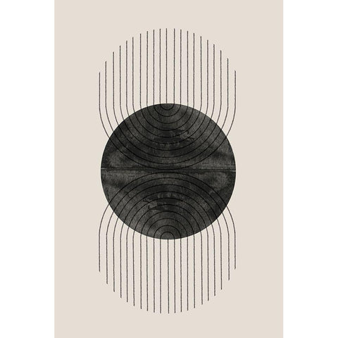 Perfect Point Black White Modern Wood Framed Art Print by The Miuus Studio