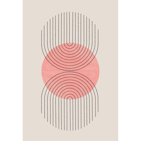 Perfect Point Peach White Modern Wood Framed Art Print by The Miuus Studio