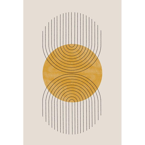 Perfect Point Yellow White Modern Wood Framed Art Print by The Miuus Studio