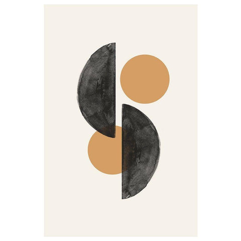 Study Composition No2. Black Modern Wood Framed Art Print with Double Matting by The Miuus Studio