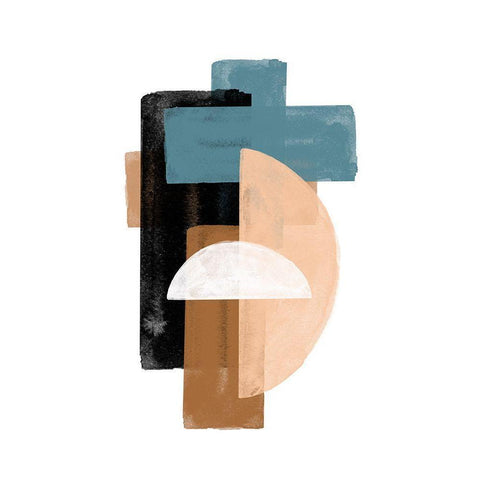 Study Composition No1. Black Modern Wood Framed Art Print with Double Matting by The Miuus Studio