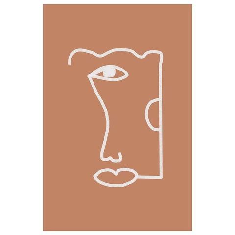 Abstract Head No2. White Modern Wood Framed Art Print by The Miuus Studio