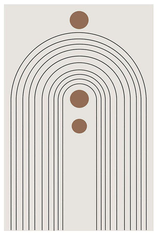 Arch No1. White Modern Wood Framed Art Print with Double Matting by The Miuus Studio