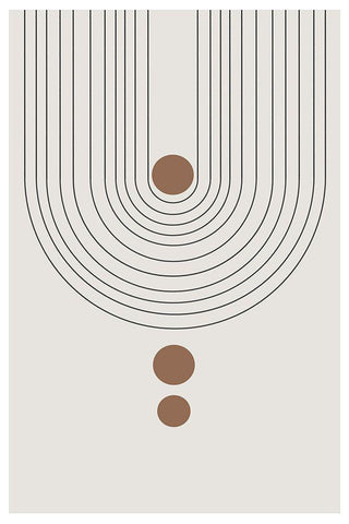 Arch No2. White Modern Wood Framed Art Print with Double Matting by The Miuus Studio