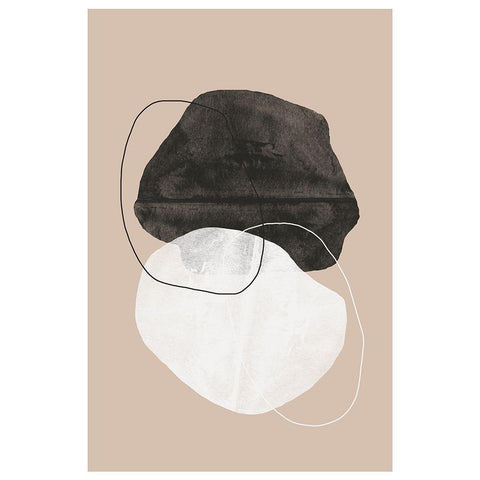 Cosmic abstract Gold Ornate Wood Framed Art Print with Double Matting by The Miuus Studio