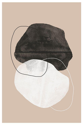 Cosmic abstract Black Ornate Wood Framed Art Print with Double Matting by The Miuus Studio