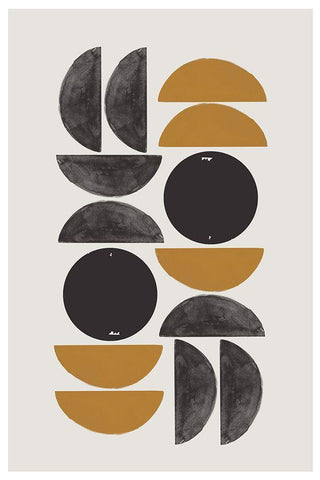 Retro Composition Black Ornate Wood Framed Art Print with Double Matting by The Miuus Studio