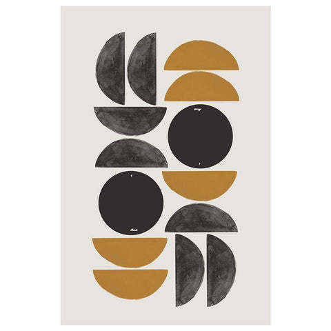 Retro Composition White Modern Wood Framed Art Print by The Miuus Studio