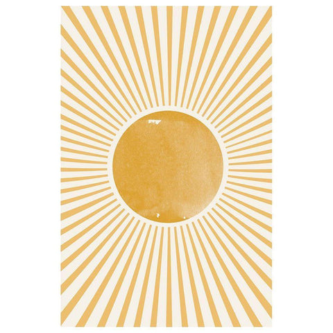 Boho Sun Black Modern Wood Framed Art Print with Double Matting by The Miuus Studio