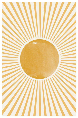 Boho Sun White Modern Wood Framed Art Print with Double Matting by The Miuus Studio