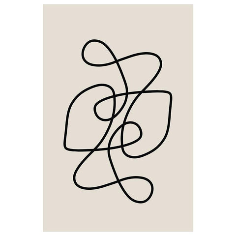 Line Art Black Modern Wood Framed Art Print with Double Matting by The Miuus Studio