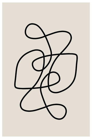 Line Art White Modern Wood Framed Art Print with Double Matting by The Miuus Studio