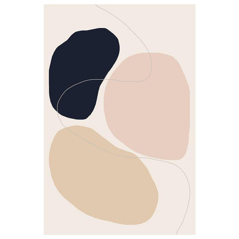 Abstract Composition Black Modern Wood Framed Art Print by The Miuus Studio