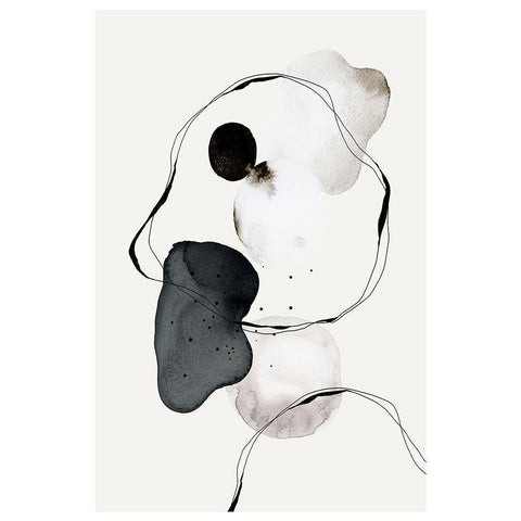 Abstract World no1. White Modern Wood Framed Art Print by The Miuus Studio