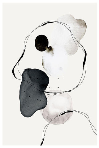 Abstract World no1. Black Ornate Wood Framed Art Print with Double Matting by The Miuus Studio