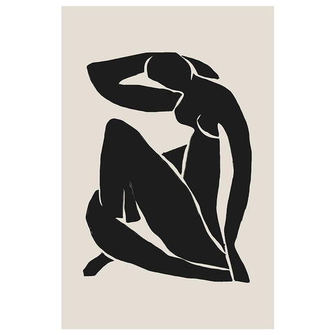 Woman Black Modern Wood Framed Art Print with Double Matting by The Miuus Studio